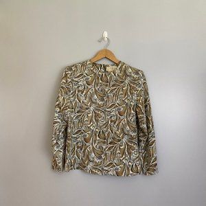 Vintage Abstract Print Blouse